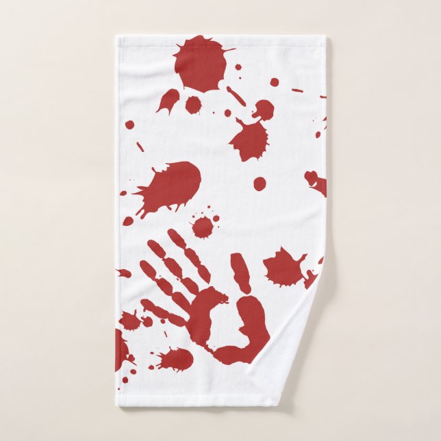 Bloody Hand Print Spatter Halloween Towel (Hand Towel)