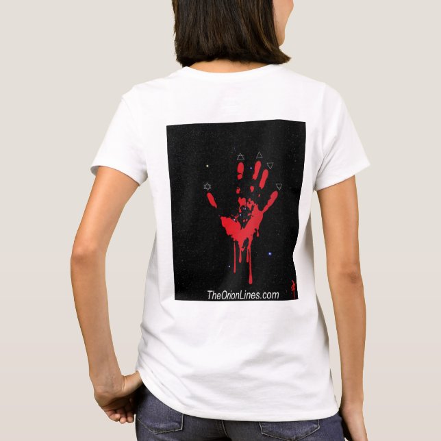 bloody hand womans shirt  (Back)