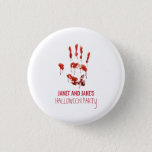 Bloody Handprint Halloween Button<br><div class="desc">Bloody Handprint Halloween button. This bloody button is designed with a handprint dripping with blood on a white background that can be changed to any other colour you would prefer. Perfect for a Halloween Party,  Cocktail Party,  Spooktacular Dinner Party.</div>