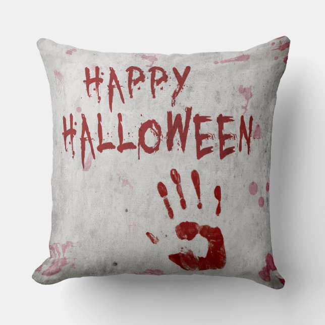 Bloody Handprint Halloween Cushion (Front)