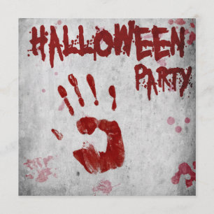 Bloody Handprint Halloween Invitation