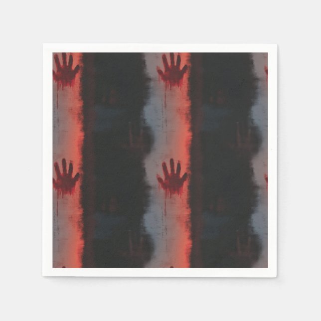 Bloody Handprint Halloween Napkin (Front)