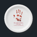 Bloody Handprint Halloween Paper Plates<br><div class="desc">Bloody Handprint Halloween Party Plate. This bloody plateis designed with a handprint dripping with blood on a white background that can be changed to any other colour you would prefer. Perfect for a Halloween Party,  Cocktail Party,  Spooktacular Dinner Party.</div>
