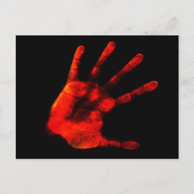 Bloody HandPrint Postcard (Front)