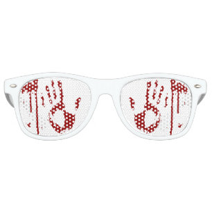Bloody Handprints Evil Doctor Dripping Blood Retro Sunglasses
