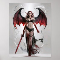 Bloody Lady Vampire Warrior Standing Majestically