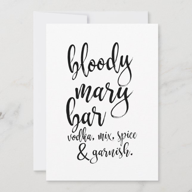 Bloody Mary Bar Affordable Wedding Sign (Front)