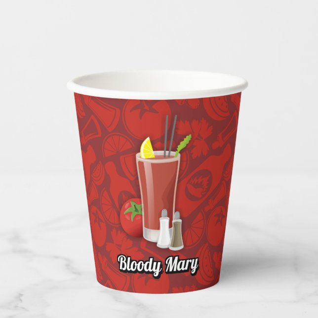 Bloody Mary Cocktail Paper Cups (Front)