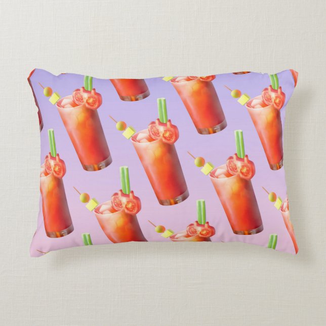 Bloody Mary Pattern: Surreal Tomato Repeat Art Decorative Cushion (Front)