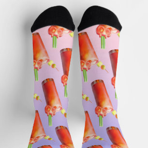 Bloody Mary Pattern: Surreal Tomato Repeat Art Socks
