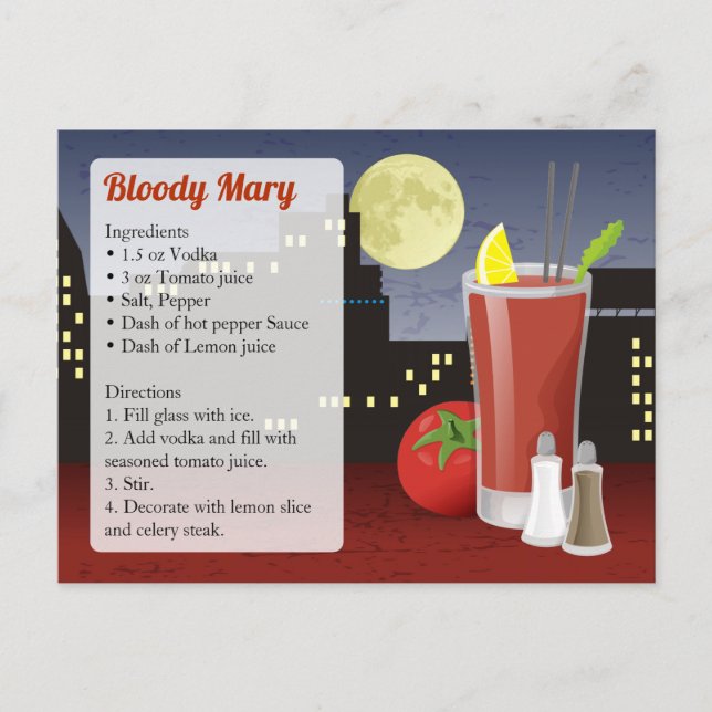 Bloody Mary Recipe Card (Front)