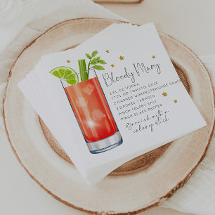 Bloody Mary Recipe Cocktail Napkin