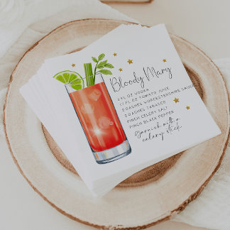 Bloody Mary Recipe Cocktail Napkin