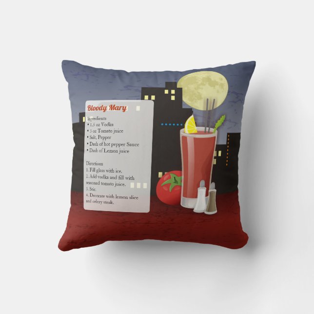 Bloody Mary Recipe Cushion (Back)