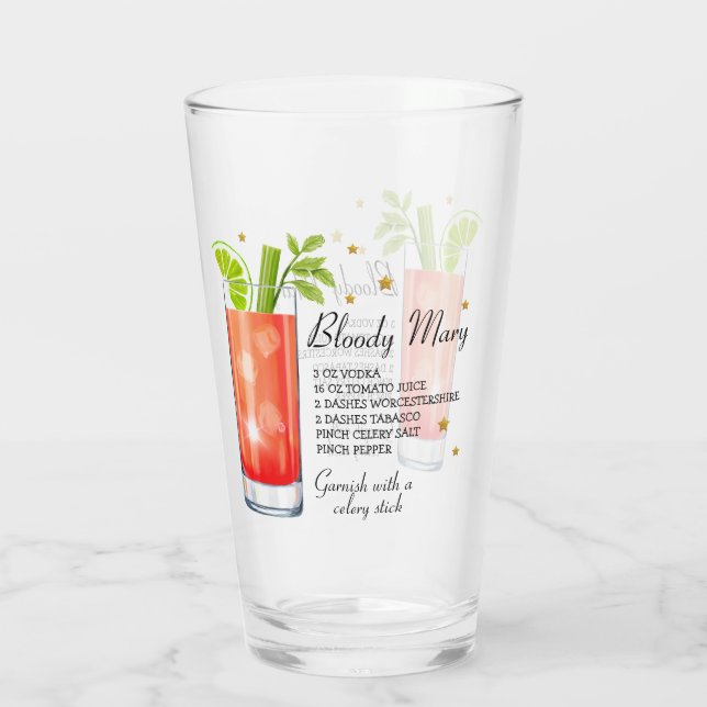 Bloody Mary Recipe Glass (Personalize It) (Back)