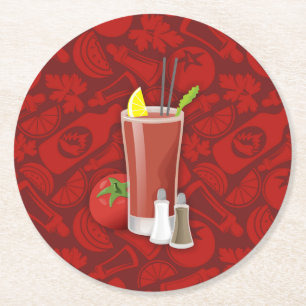 Bloody Mary Round Paper Coaster