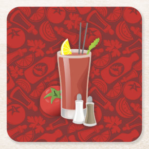 Bloody Mary Square Paper Coaster