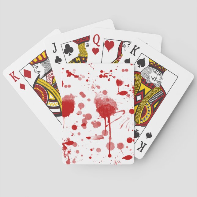 Bloody Mess Drips Splatters Custom Colour BG Playing Cards (Back)
