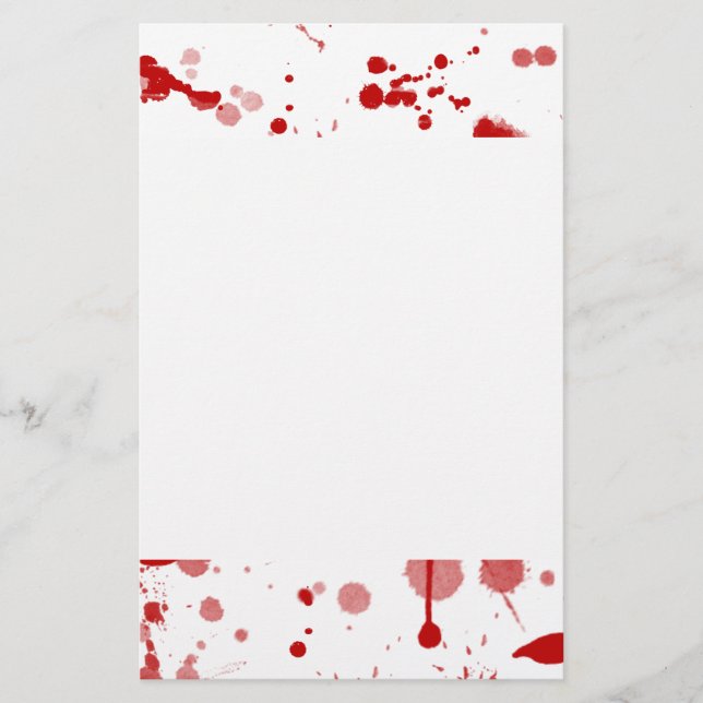Bloody Mess Drips Splatters Custom Colour BG Stationery (Front)