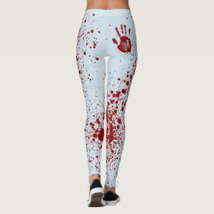 Bloody Mess on Blue Leggings