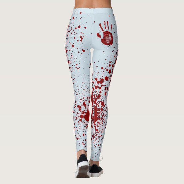 Bloody Mess on Blue Leggings (Back)