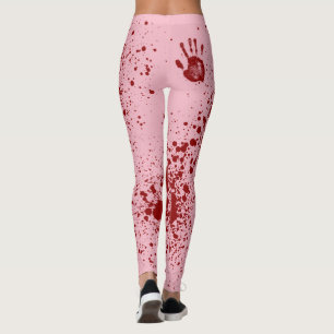 Bloody Mess on Pink Leggings