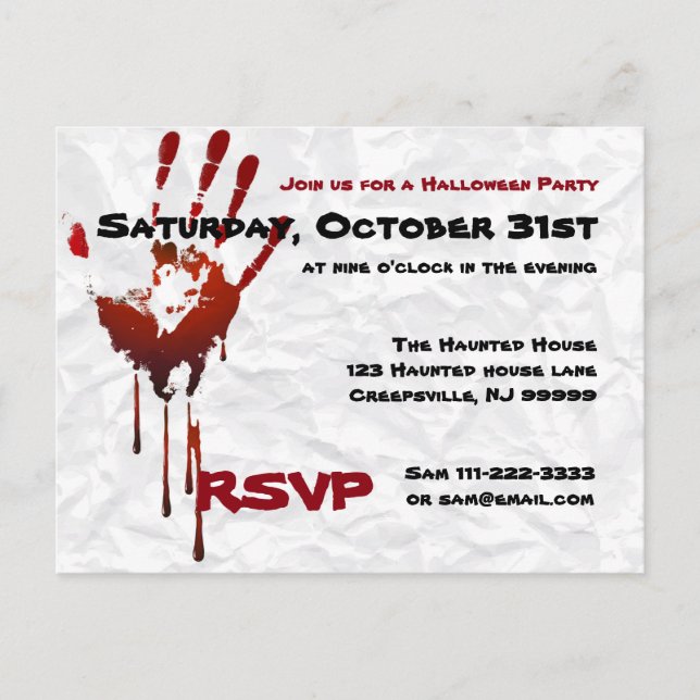 Bloody Party Invite (Front)