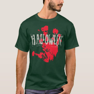 Bloody Red Hand Print Halloween Design 650 T-Shirt