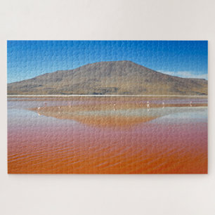 Bloody Red Laguna Colorada in Bolivia Jigsaw Puzzl Puzzle