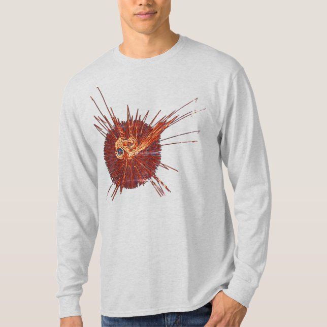 bloody round needles pattern abstract art t-shirt (Front)