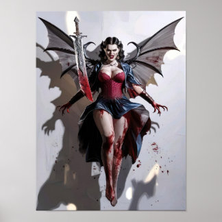 Bloody Sexy Vampire Warrior Poster Art