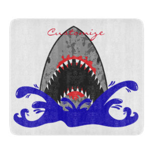 Bloody Shark Jaws Thunder_Cove Cutting Board