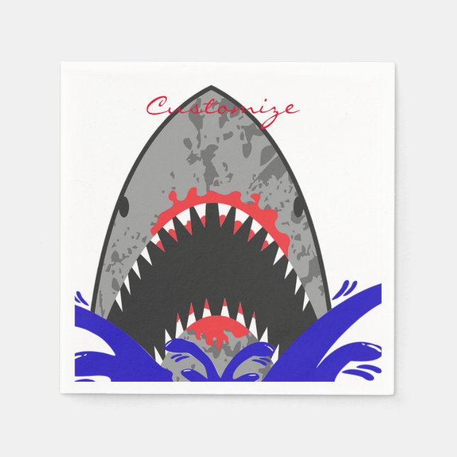 Bloody Shark Jaws Thunder_Cove Napkin (Front)
