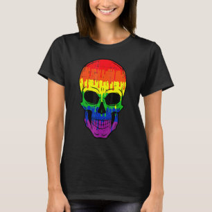 Bloody Skull Lgbt Gay Pride Costume Easy Halloween T-Shirt