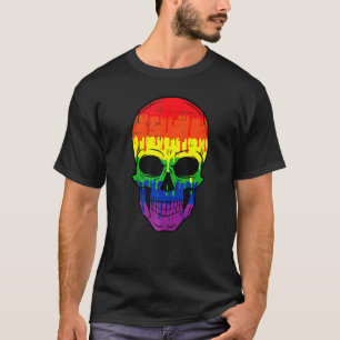 Bloody Skull Lgbt Gay Pride Costume Easy Halloween T-Shirt