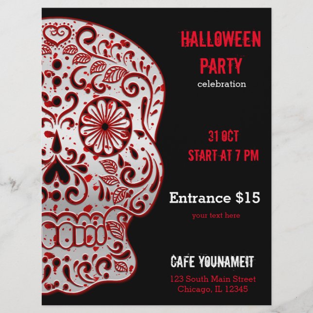 Bloody sugar skull flyer (Front)