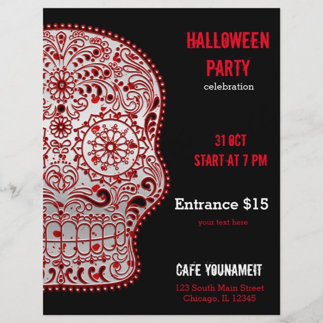 Bloody sugar skull flyer (Front)