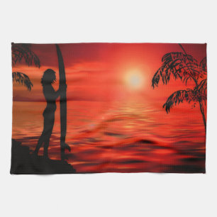 BLOODY SUNSET TEA TOWEL