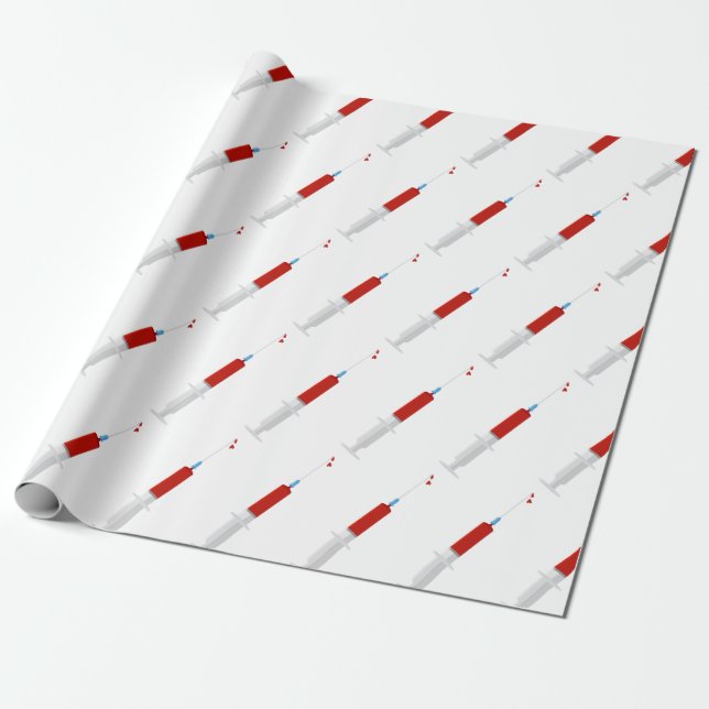 Bloody Syringe Wrapping Paper (Unrolled)