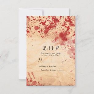 Bloody Vintage Paper Halloween Gothic RSVP Reply Card