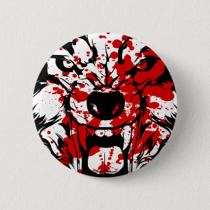 Bloody Wolf 6 Cm Round Badge