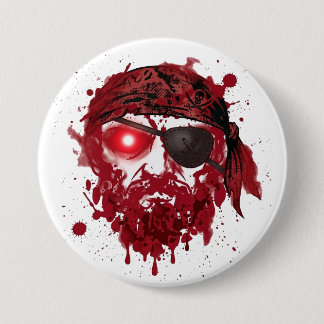 Bloody Zombie Pirate Skull Halloween Horror Pin