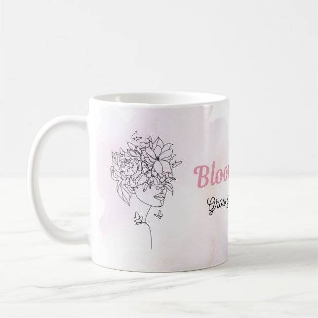 Bloom and Breathe Floral Mug (Left)