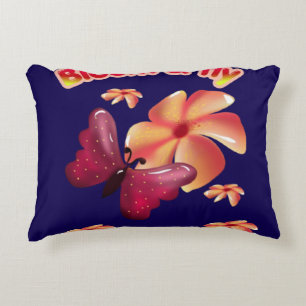 Bloom and Fly Butterfly Flower Aesthetic Cute Insp Decorative Cushion