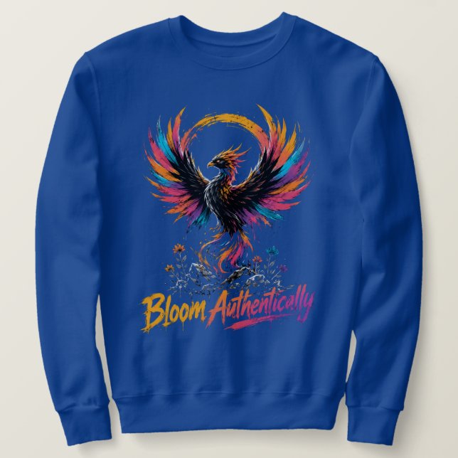 Bloom Authentically Colourful Phoenix Graphic Sweatshirt (Design Front)