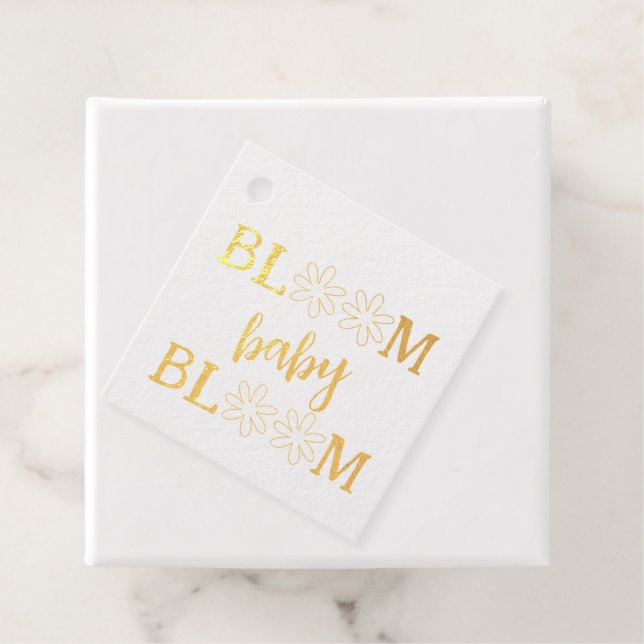 Bloom Baby Bloom Foil Favour Tags (With Box)