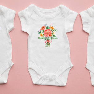 "Bloom Baby Bloom" Watercolor Floral Bodysuit