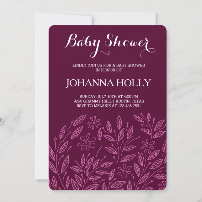 bloom baby shower invitation (Front)