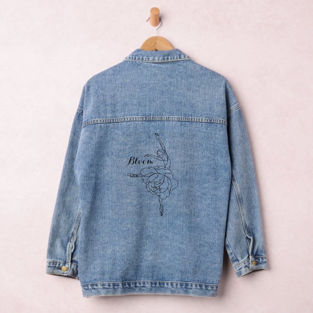 Bloom Ballet Dancer With Floral Touch Customised   Denim Jacket (Hangar)