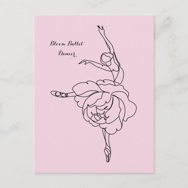 Bloom Ballet Dancer With Floral Touch Customised   Postcard (Front)